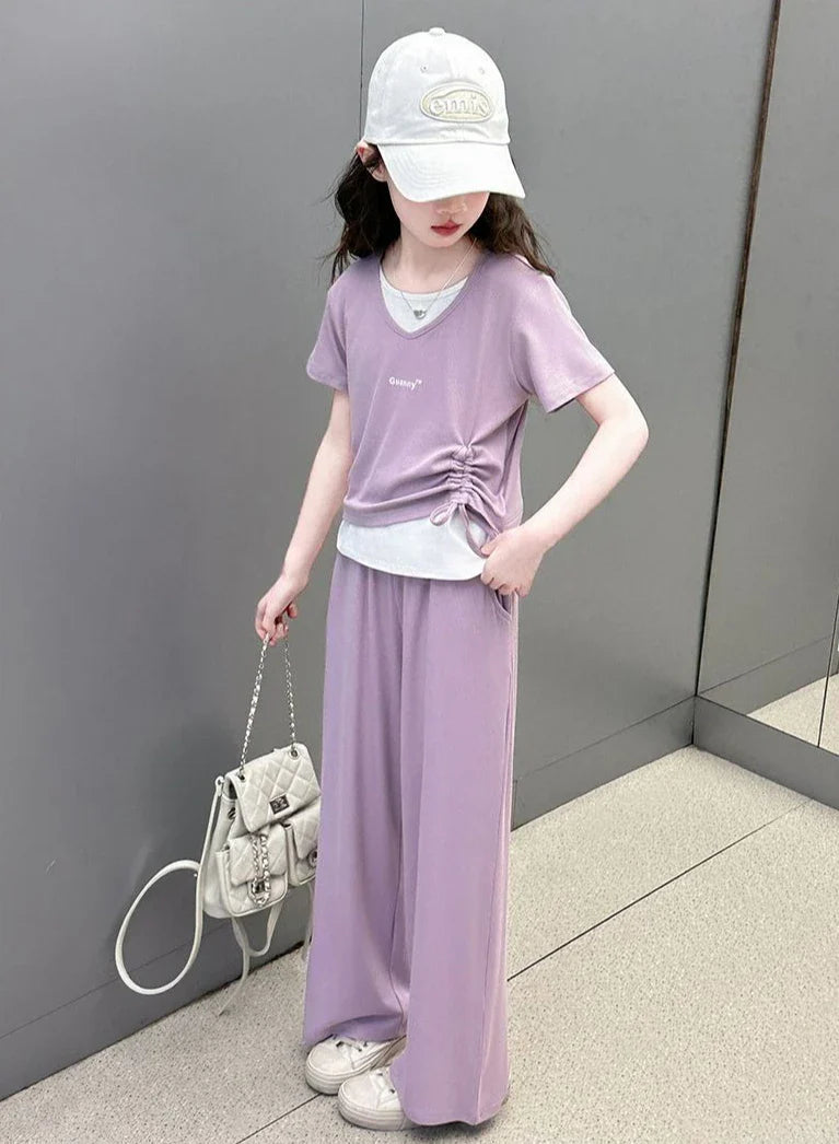 Child Summer Outfit Clothes for Teens Elementary Kids Girl Set Sweatshirt Korean Reviews Many Girls Student Suit 11