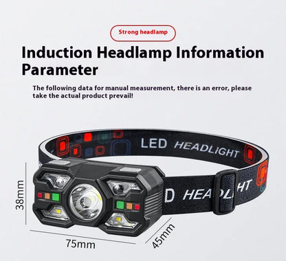 Powerful Induction LED Headlamp Rechargeable IR Motion Sensor Head Lamp Camping Night Fishing Cycling Portable Headlight