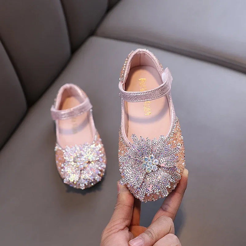 Spring Autumn Kids Fashion Leather Shoes 2025 New Girls Causal Performance Shoes Shallow Princess Ballet Children's Flat Shoes