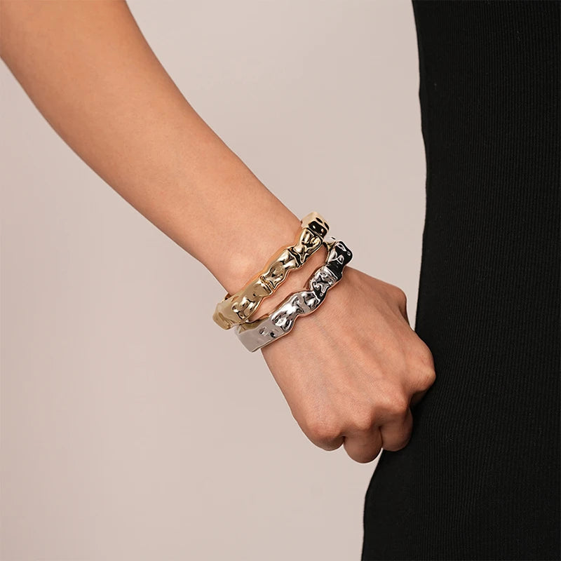Fashion Exaggerated Irregular Bracelets for Women Simple Hip Hop Rock Personality Plastic Cuff Bangle Trendy Jewelry