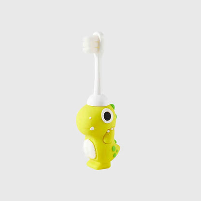 Cartoon dinosaur children's cute toothbrush, baby specific anti poke ultra-fine soft bristled toothbrush