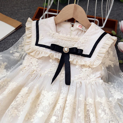 Girls Casual Dresses Girls' Long Sleeve Princess Dress - Lace & Tulle Skirt, Elegant Party Dress for Kids