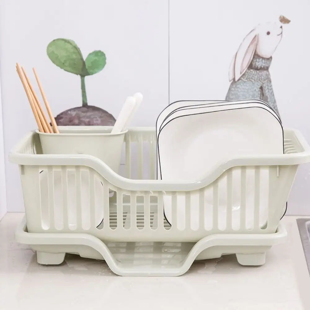 Dish Drying Kitchen Utensils Drainer Rack with Drain Board Countertop Dinnerware Plates Bowls Chopsticks Spoons Organizer (Available)