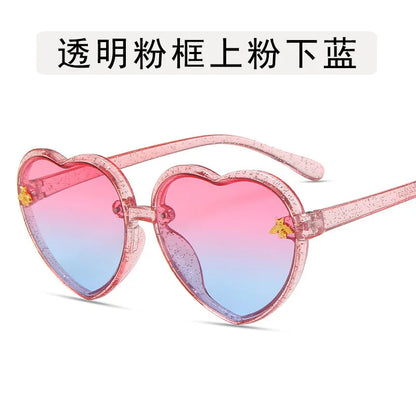 Children Sunglasses Heart-Shape Baby Gradient Sun Shade Cartoon Summer Girls Sunglasses Travel Beach Lovely Sunglasses