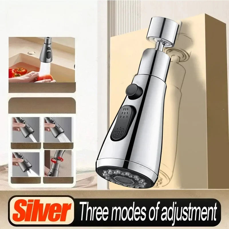 Universal 360° Rotate Kitchen Faucet Extender Aerator Plastic Splash Filter Kitchen Washbasin Faucet Bubbler Nozzle Aerator (Available)
