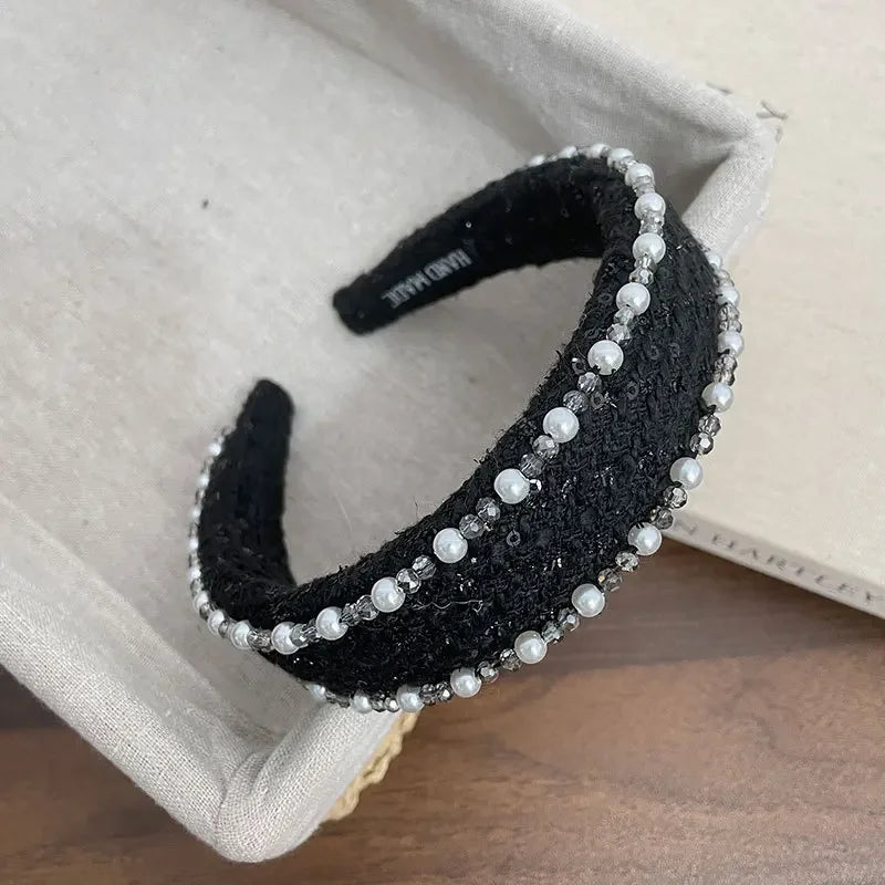 Women Hair Accessories France Pearl Beaded Hairhoops Headwears Weave Hairbands for Women Fashion Headband Accessories