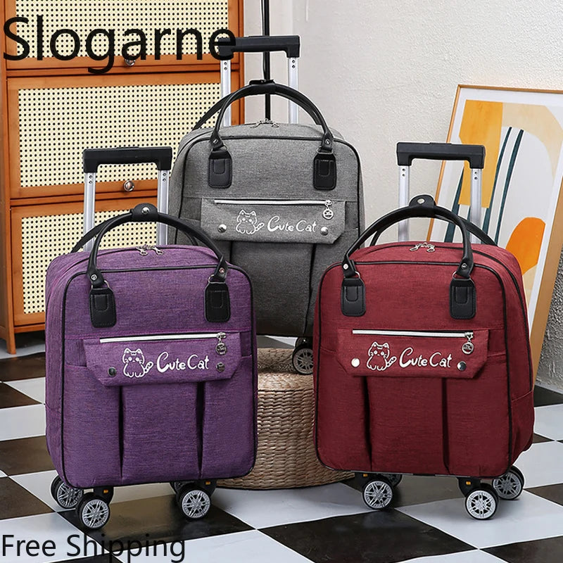Portable Travel Luggage Bags 4 Wheels Big Capacity Unisex Trolly Travel Duffels Men New Rolling Suitcase Women Wheel Travel Bags (Available)