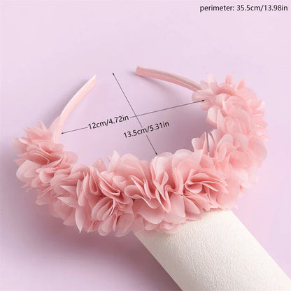 Advanced Handmade Flower Girls Headbands Cute Pearl Feather Wedding Crown Princess Dance Party Headwear Fashion Hoop Accessories