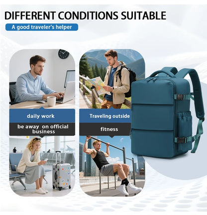 Vacuum compressed luggage backpack, aircraft-certified carry-on backpack, large-capacity multi-functional backpack