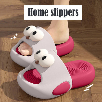 New Child Slippers Lovely Big Eyes Pattern Girls' Shoes EVA Thick Sole Ssandals For Kids Comfortable Girl Slippers