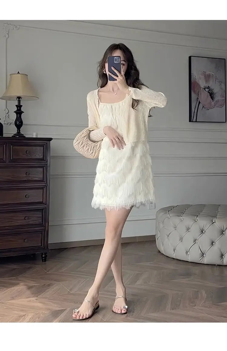 Fringed Dress 2025 Summer Beach Holiday Style A Fringed Women's Suspender Dress