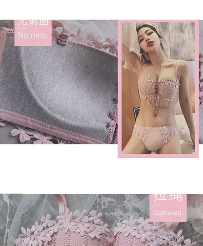 Floral Embroidery Bras for Women Tied Lingerie Seamless Bra Bralette Wireless Brassiere Female Underwear Intimates Sujetador New