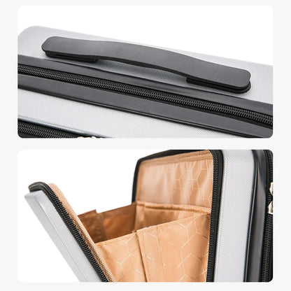 2024 New Retro white pink blue Travel Bag Rolling Luggage sets,13 inch Women Trolley Suitcases vs handbag with Wheel