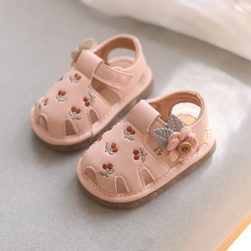 Baby Boys Girls Sandals Summer Baby Wedding Dress Flat Shoes Newborn Crib Shoes First Walkers Prewalkers Shoes