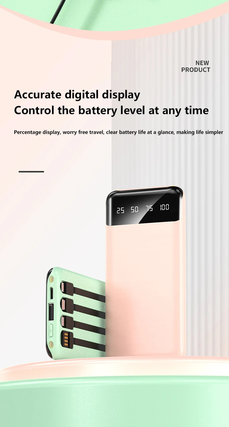 New 50000mAh High-capacity Portable Power Bank for Charging Smartphones and Digital Electronic Devices For Holidays and Travels