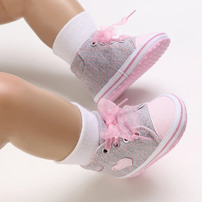Fashionable Baby Girl Shoes Cute Classic Pink Theme Casual Flat Shoes Soft Sole Comfortable Lightweight Walking Shoes