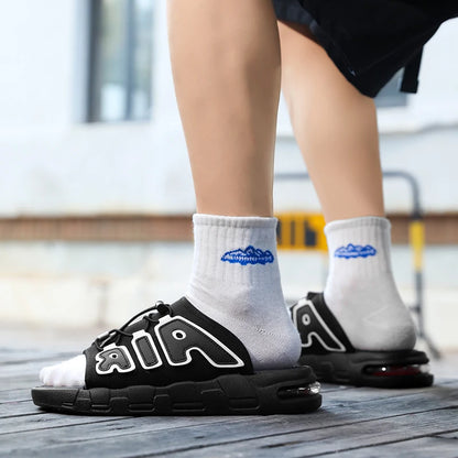 Fashion Luxury Men Slides Designer Platform Men's Cushion Slippers High quality Brand Slides For Man Beach Outdoor Sandals Men