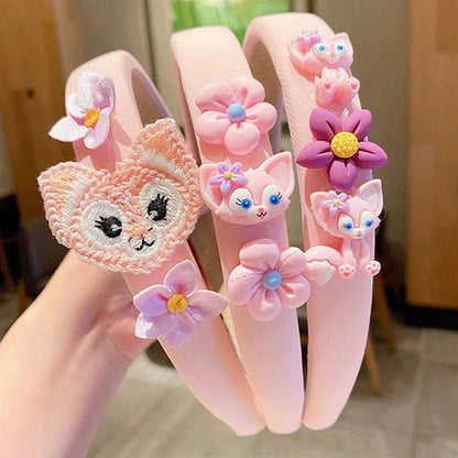 Disney Linabell Hair Hoops Sweet Three-dimensional Cartoon Pattern Hairband Girl Daily Party Wear Gift Hair Accessories