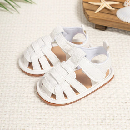 Summer Retro Unisex Baby Beach Sandals Wrap Toe Breathable Anti-slip Wear-resistance Braided Sandals Baby Toddler Shoes
