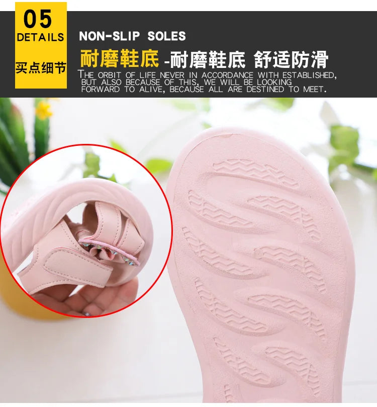 Solid Bow Children's Summer Shoes Cute 2025 Beach Non Slip Sandals For Baby Girls Footwear Soft Infant Kids Fashion Sandals