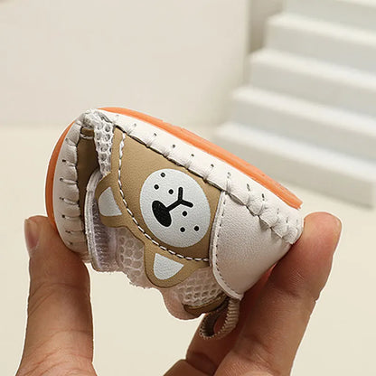 Baby Sneakers Soft Breathable Shoes Spring Summer Infant First Walkers Newborn Outwear Shoes Baby Boy Girl Cute Shoes Khaki, Red