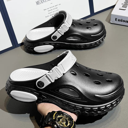 Summer Men's Thick Soled Non-Slip Breathable Toe-Cap Sandals Casual Beach Slippers