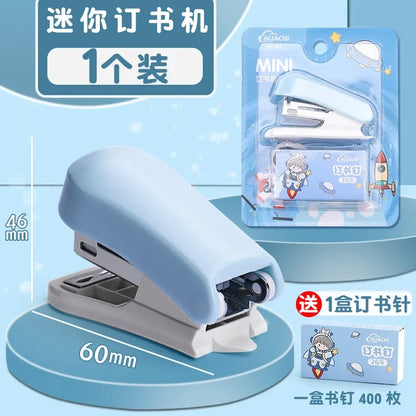 Mini Stapler Set with Staples Cute Rabbit Bear Paper Binder Stationery Office Binding Tools School Supplies