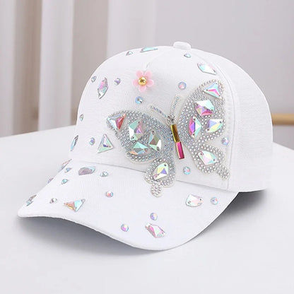 Butterfly Baseball Cap Women's Spring Summer Versatile Sunshade Hat Lace Pattern Baseball Cap