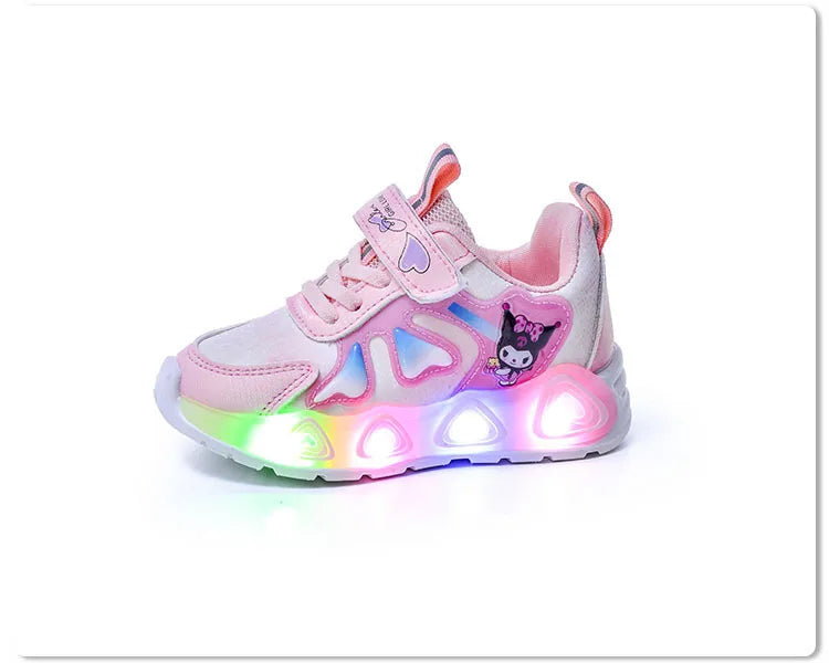 Tenis Children Led Shoe Girls Lighted Sneakers Glowing Shoe for Kids Soft Soled Breathable Casual Toddler Ctue Kuromi Baby Shoes