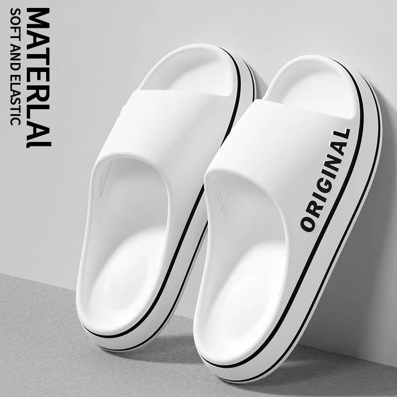 Mens Thick Sole Indoor Bathroom Anti Slip Shoes Summer Couple Sandals Feslishoet Women Letter Slippers Beach Slides Solid Color