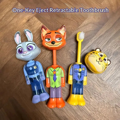 Disney Zootopia Internet Celebrity Retractable Toothbrush Nick Judy Deformed Soft Bristled Toothbrush Fine Bristle Kid Gift Toys