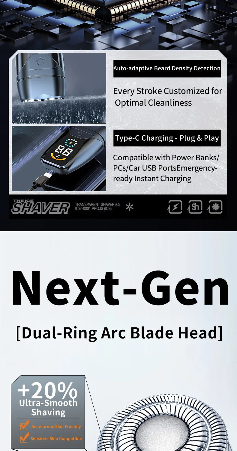 New electric dual head electric display shaver with variable speed and dual speed intelligent digital display beard trimmer