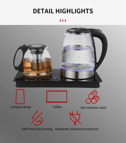 Glass Electric Kettle Cordless Water Boiler Fast Boiling BPA-Free Tea Kettle for Home Office Health Use