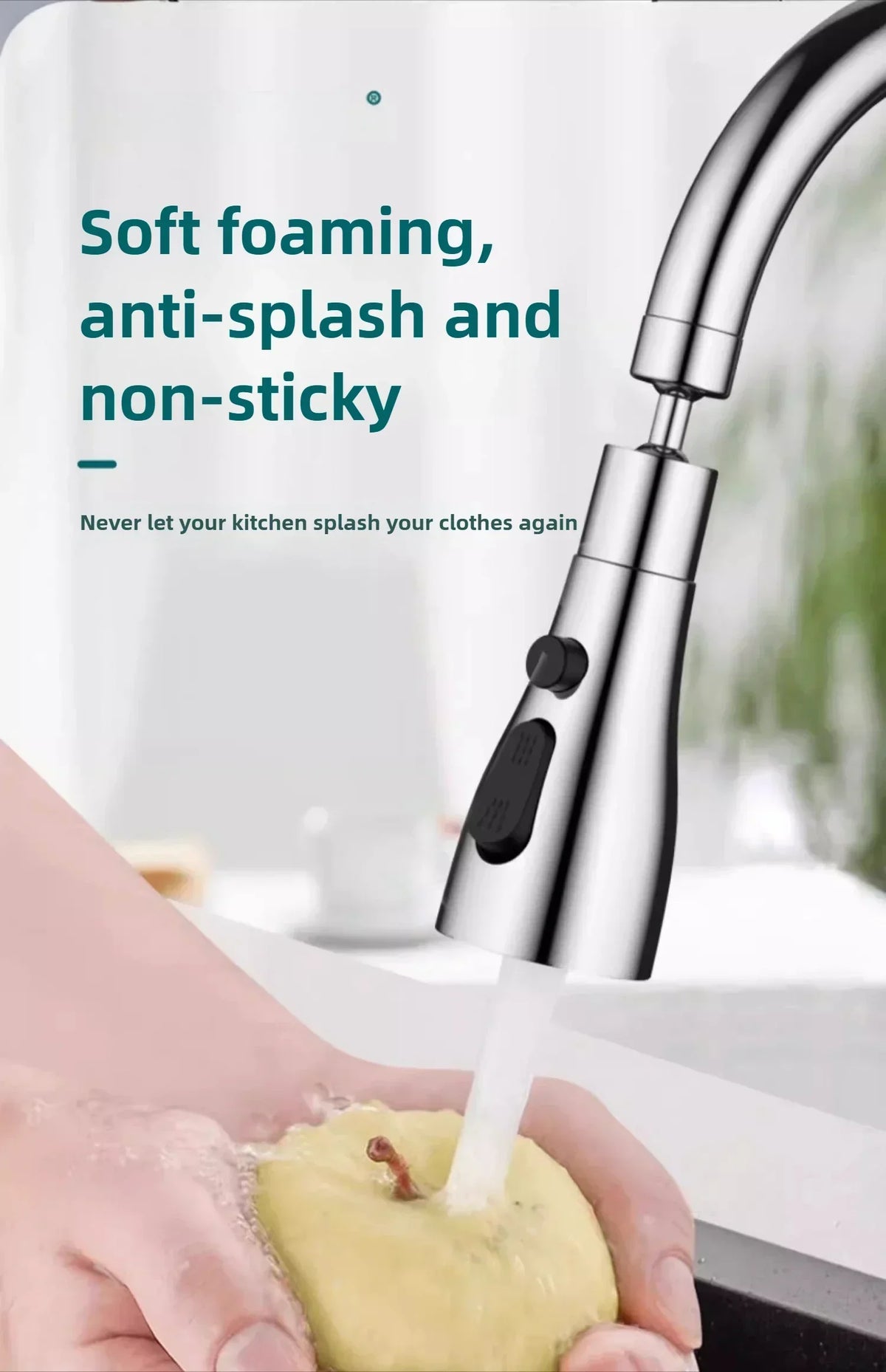 Universal 360° Rotate Kitchen Faucet Extender Aerator Plastic Splash Filter Kitchen Washbasin Faucet Bubbler Nozzle Aerator (Available)