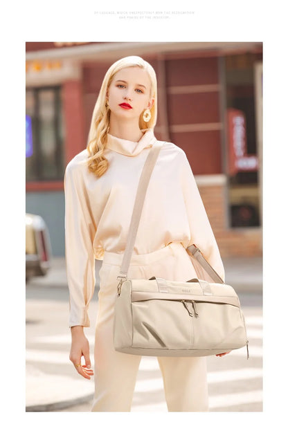 GOLF Travel Bag Hand Luggage Women Duffle Bag with Shoe Compartment Foldable Nylon Travel Handbag Lightweight Dry Wet Separation