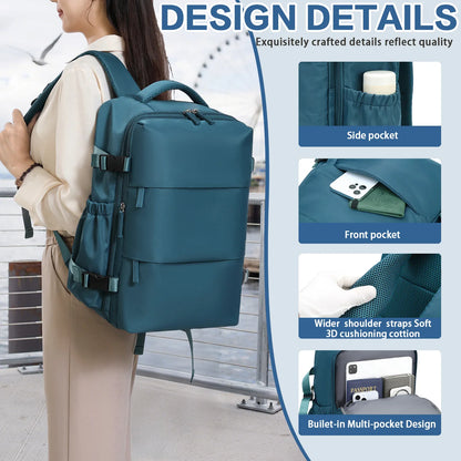 Vacuum compressed luggage backpack, aircraft-certified carry-on backpack, large-capacity multi-functional backpack