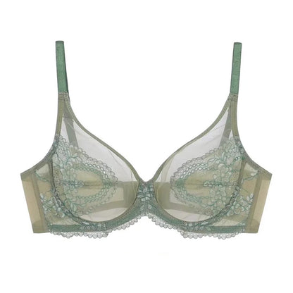 Seamless Lace Bra Breathable Ice Silk Unlined Brassiere Underwear Women's Sexy Push Up Wire Free Ultra-thin Bralette Lingerie