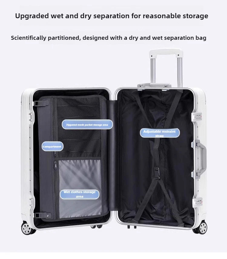Magnesium Aluminum Alloy Luggage Set, 20" Carry-On & 28" Travel Suitcase with TSA Lock, Lightweight Durable
