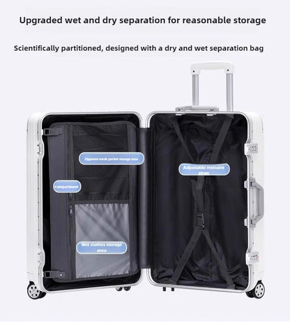 Magnesium Aluminum Alloy Luggage Set, 20" Carry-On & 28" Travel Suitcase with TSA Lock, Lightweight Durable