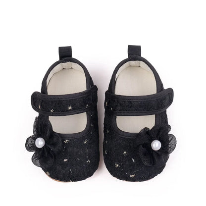 Baby Girls Princess First Walking Toddler Shoes With High Quality Embroidery Design And TPR Sole For 0-18M Baby