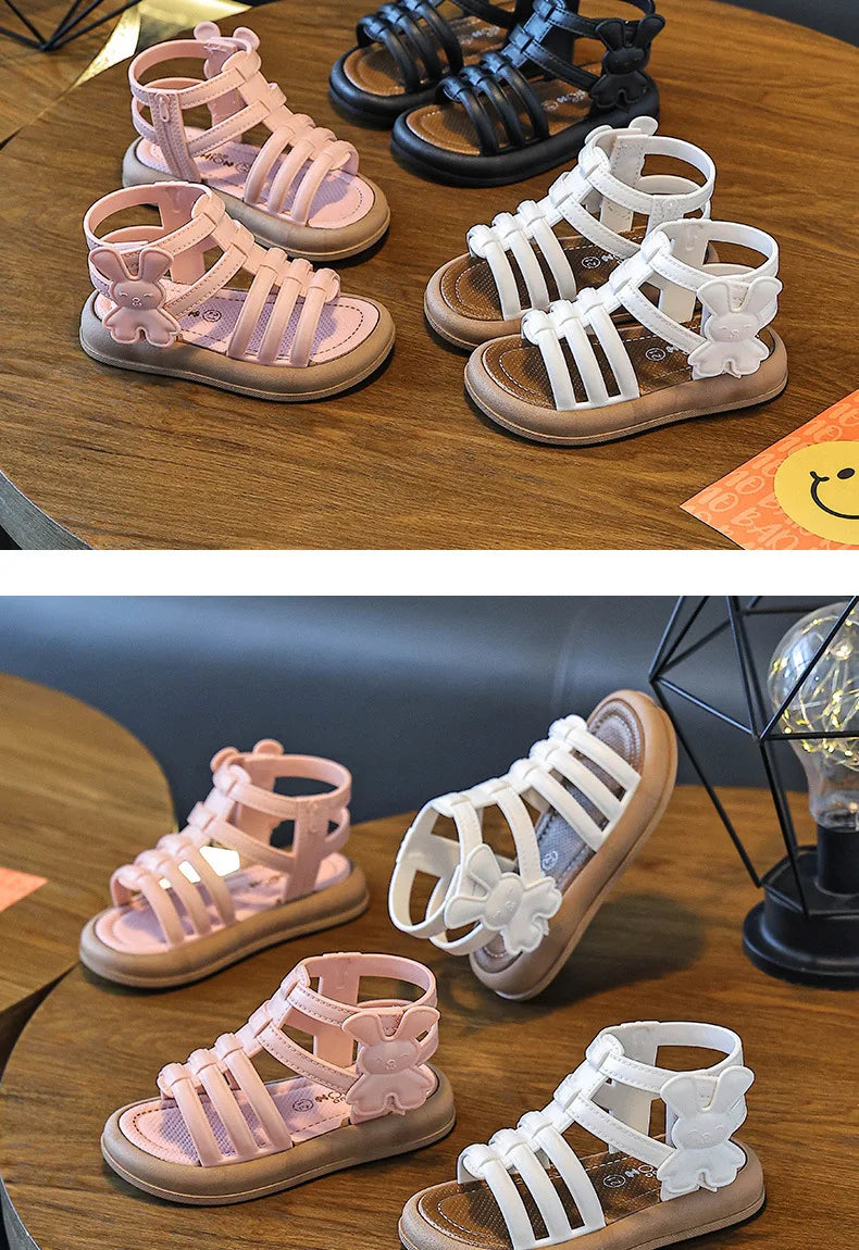 1-10Y Baby Girls Sandals Summer Children's New Cool Fashion Princess Cute Versatile Shoes for Students Flat Sandal Casual Shoe