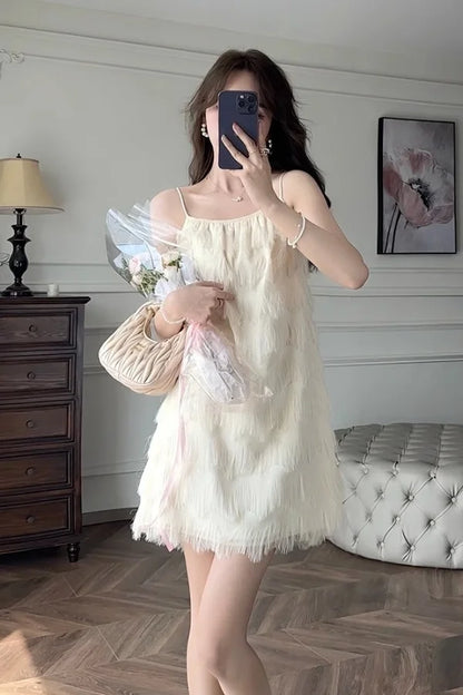 Fringed Dress 2025 Summer Beach Holiday Style A Fringed Women's Suspender Dress
