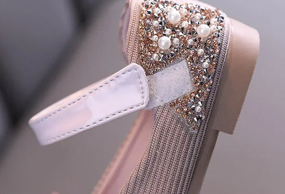 Sandals Toddler Girl Childrens Shoes Pearl Rhinestones Shining Kids Shoes Baby Girls Shoes Girls Thong Sandals
