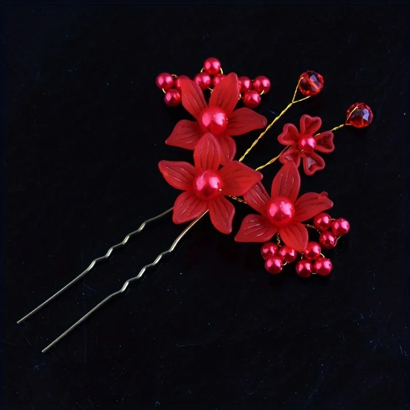 Hair Pins Hair Accessories For Women Wedding Accessories Hair Clips Jewelry Pearl Rhinestone Flower Hair Clip Pins Headpiece