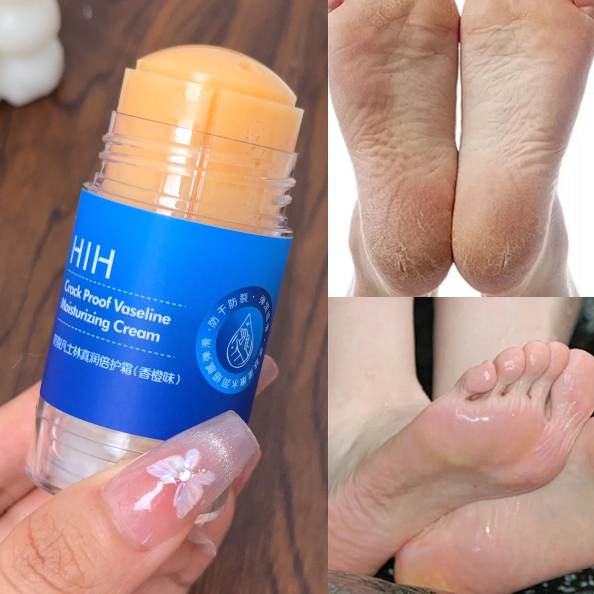 Anti Cracking Feet Cream Stick Double Protection Moisturizing Peach Orange Hand Foot Softening Dry Exfoliation Daily Foot Care