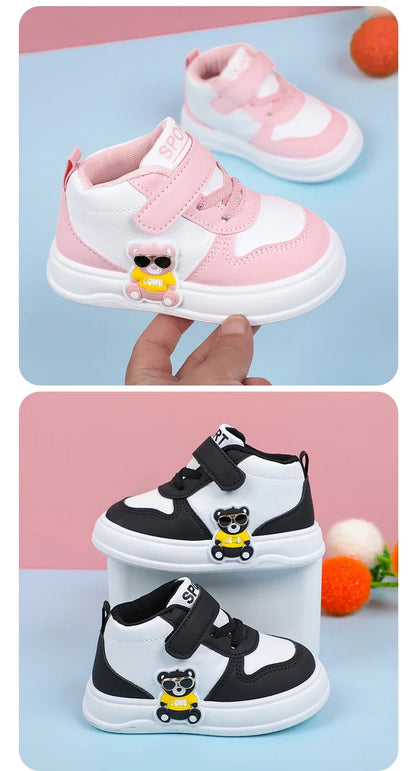 New Baby Girls Sneakers Board Shoes Cartoon Prints Soft Bottom Non-slip Children Casual Walking Shoes Boy Kids Children Shoes