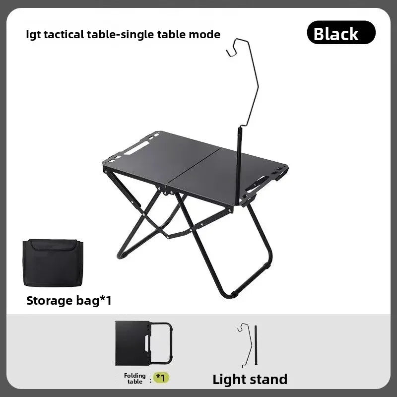 Outdoor for Camping IGT Tactical Table High-Density Carbon Steel Lightweight Tea Table Multifunctional Quick-Open Folding Desk