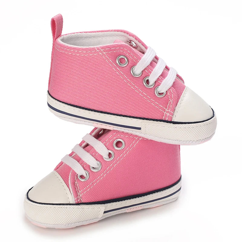 Fashionable Baby Girl Shoes Cute Classic Pink Theme Casual Flat Shoes Soft Sole Comfortable Lightweight Walking Shoes