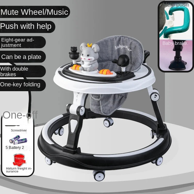 Lazychild Baby Walker 8-gear Adjustable Multi-function Anti-O-leg Anti-rollover Folding Baby Starting Car 5-18 Months Hot New