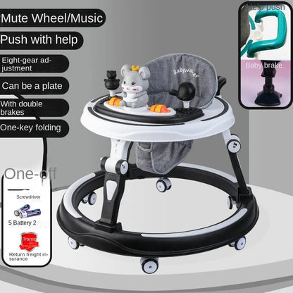 Lazychild Baby Walker 8-gear Adjustable Multi-function Anti-O-leg Anti-rollover Folding Baby Starting Car 5-18 Months Hot New